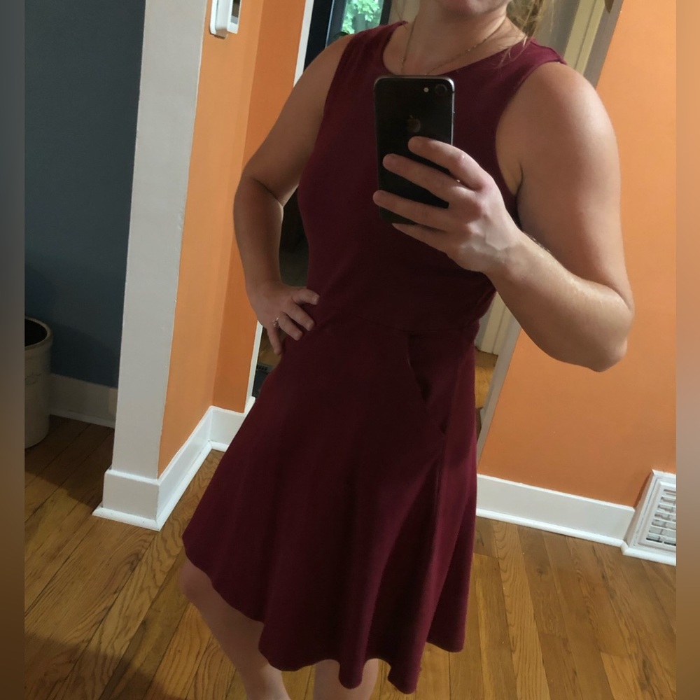 New York and company red stretch dress size Medium